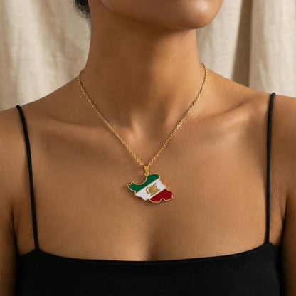 Iran Necklace Iran Map Charm Necklaces Dainty Gold Necklaces for Women Silver Jewelry Gifts for Women - color: A5:Iran Map Necklace