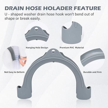 U-Shaped Washing Machine Drain Hose Holder Hook, 2Pack | U-Bend Hose Holder Hook, For Laundry Tub, Dishwasher and Sink Drain Hoses, Compatible with Samsung, GE Washers