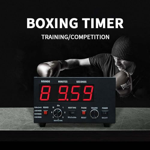 Classic Boxing Interval Timer, Professional Boxing Timer with Buzzer - 1-12 Challenge Round Timer, 30S-10min Workout & 0/30/60S Rest Time for Home Gym,Blue - color: Blue