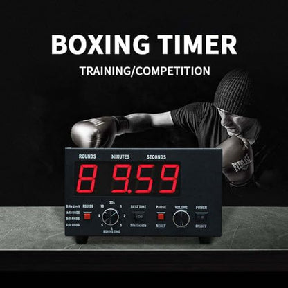 Classic Boxing Interval Timer, Professional Boxing Timer with Buzzer - 1-12 Challenge Round Timer, 30S-10min Workout & 0/30/60S Rest Time for Home Gym,Green - color: Green