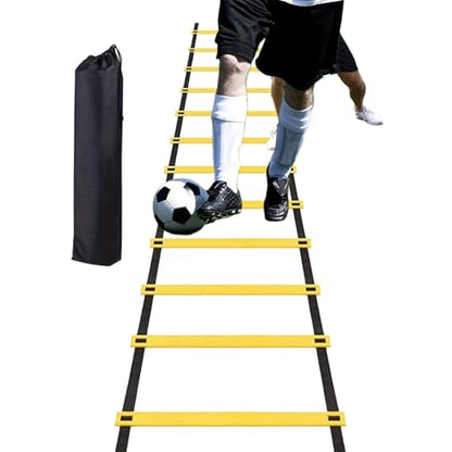 Agility Ladder - Speed Training Equipment Workout Tool, Footwork Exercise Gear Kit, Portable Duraable Practice Training Set with Carry Bag | Fitness Conditioning Ladder for Gym Outdoor Baseball Sports