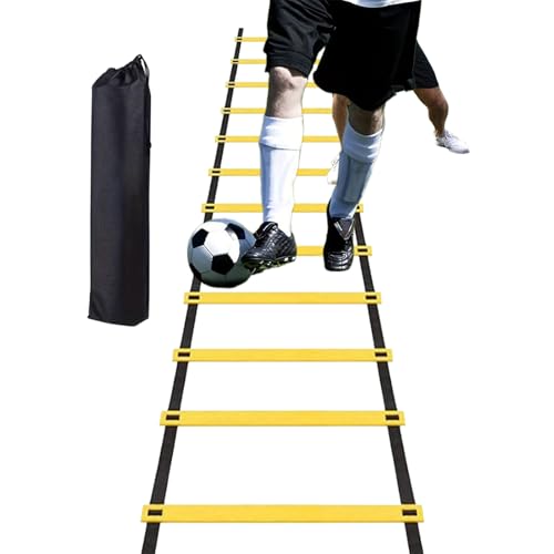 Speed Ladder Portable 12 Rung Speed Agility Equipment | 19.6ft Workout Ladder with Carry Bag for Football Basketball Baseball Tennis Volleyball Boxing Gym Outdoor Workout Fitness