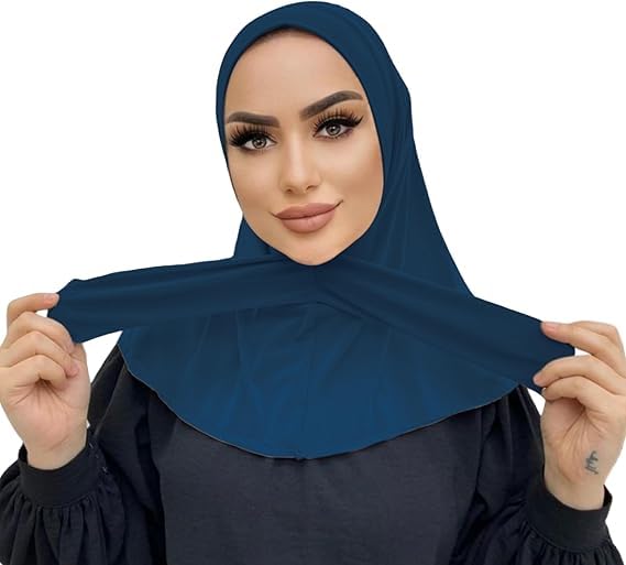 AIBEARTY Women Fashion Instant Muslim Turban Hijab with Snap Fastener Breathable Headscarf Bonnet Cap Turban Hat Shawl - color: Modal Grey-3 Buttons