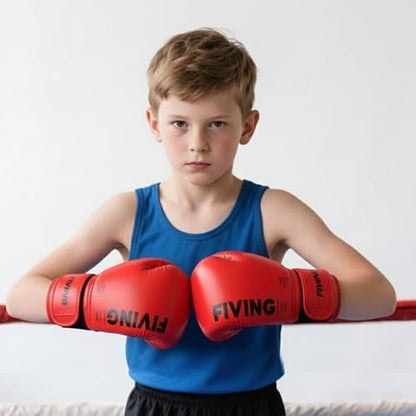 Kids Boxing Gloves, Youth Boxing Training Gloves for Kids Boys and Girls, 4oz & 6oz Fighting Gloves, Punching Bag Kickboxing Thai Mitts MMA Training Sparring Gloves - color: Red, size: 4oz