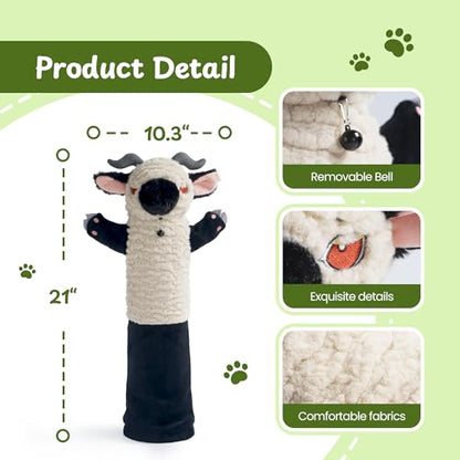 Cat Wrestling Glove, 22 inch Cat Puppet Wrestler with 3 Catnip Pouches & 3 Layer Resistant Protection, Interactive Cat Toy with Removable Bell for Boredom Relief & Mental Stimulation, Goat - color: Goat