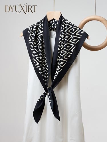 Triangle Shawls Scarf Head Hair Neck For Women Scarves Fashion Silk Feeling Lady Lightweight 51 * 23.6inch - color: K26-black Background With（51*23.6inch）