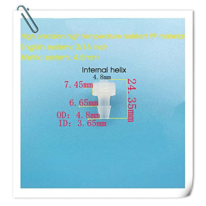 MEETOOT 10pcs Male Luer Lock 3/16" Polypropylene Hose Barb Adapter for Laboratory Biochemical/Analytical Instruments, Food Machinery and Aquarium Equipment - size: 3/16Inch