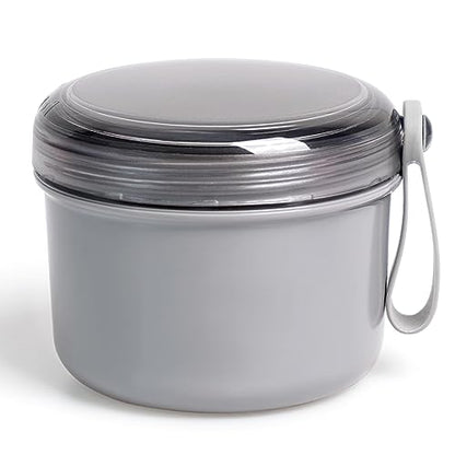Uouovo Large Denture Bath Cup No Leak Denture Case Retainer Cleaner Case Complete Cleaning Care Denture Clear and Retainer Denture Holder for Soaking (grey) - color: grey