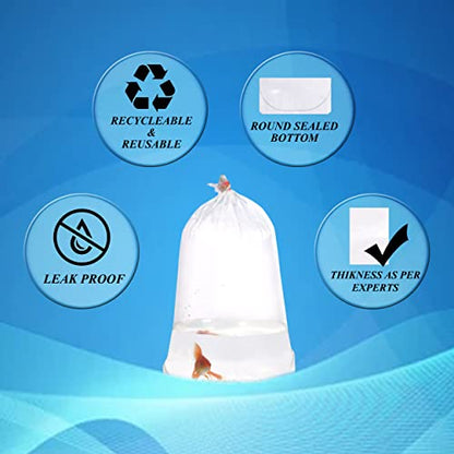 Fishery Bags 4 Inches Leak Proof Rounded Bottom Clear Plastic Fish Bags for Shrimps and Betta Fish Transport. (4" x 12" / 100 Pack / 3 Mil) - size: 4" x 12" / 100 Pack / 3 Mil