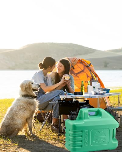 UPWOIGH 3.5 Gallon Camping Water Jug with Spigot, Mint Green, 1 Pack | BPA-Free HDPE, Dual Cap Openings, Built-In Handles, Leak-Resistant Design, Portable Storage for Travel and Emergencies - color: Mint Green