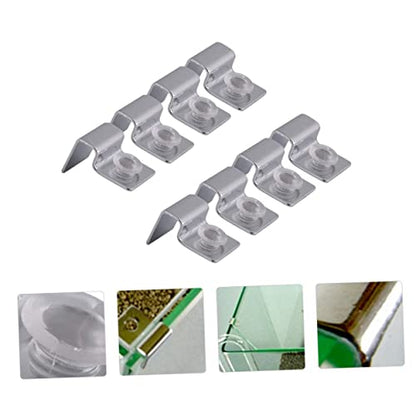 BESPORTBLE 8pcs Stainless Steel Aquarium Cover Support Holders for Glass Durable Fish Tank Clips for Easy Cleaning and Water Changes Compatible Open Tanks and Pet Boxes