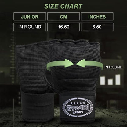 FARABI Kids Hybrid Boxing Inner Gloves Punching Boxing Gloves - color: All Black