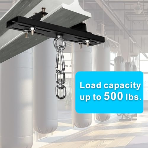 Heavy Duty Steel Beam Hanger, Punching Bag Hanger Mount I-Beam, Dual-Track I-Beam Heavy Bag Mount Hanger for Boxing Muay Thai Training,Aerial Yoga Swing & Hammock