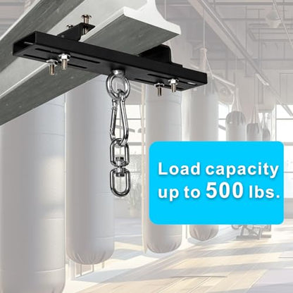 Heavy Duty Steel Beam Hanger, Punching Bag Hanger Mount I-Beam, Dual-Track I-Beam Heavy Bag Mount Hanger for Boxing Muay Thai Training,Aerial Yoga Swing & Hammock