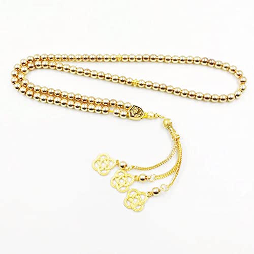 Tasbih Gold Hematite 6mm 99 Beads Muslim Bracelet Islamic Gift Arabic misbaha (6mm x 99 Beads)