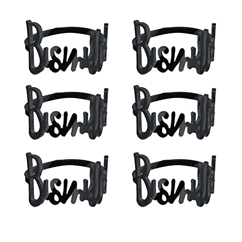 Napkin Rings- 6 Pcs Bismillah Letter Metal Napkin Ring Set Alphabet Napkin Buckles Holder Table Decor for Wedding, Party, Ramadan, Banquet (Black) - style: Black