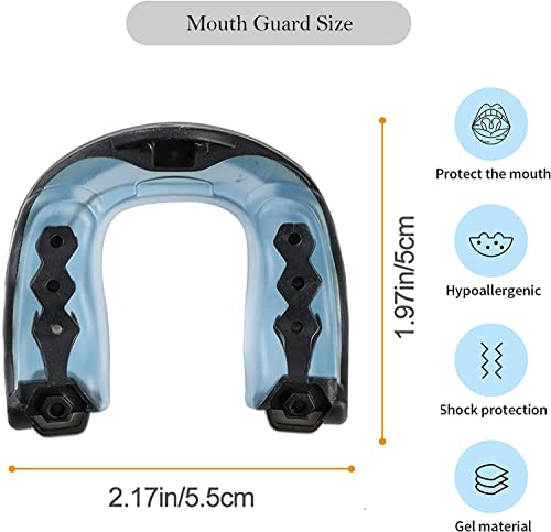 4Pack Football Mouth Guard Professional Youth Mouth Guard with Strap Soft Sports Mouthguard for Boxing Adult Shock Doctor Mouthpiece for Braces