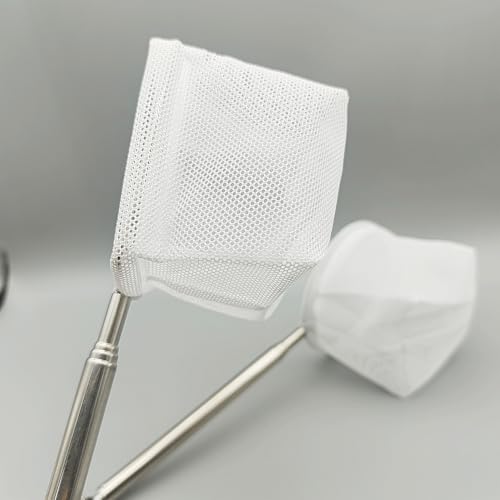 2-Pack Mini Shrimp Net Betta Net (3D Mesh Bag | Square Rim & Round Rim | Extendable Handle) for Aquarium