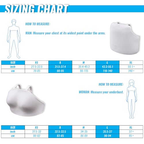 Fencing Chest Protector - Double Soft-Layer Chest Guard for Men - FIE Certificate Plastic Breast Protector - Fencing Gear for Foil Epee Sabre - size: X-Large