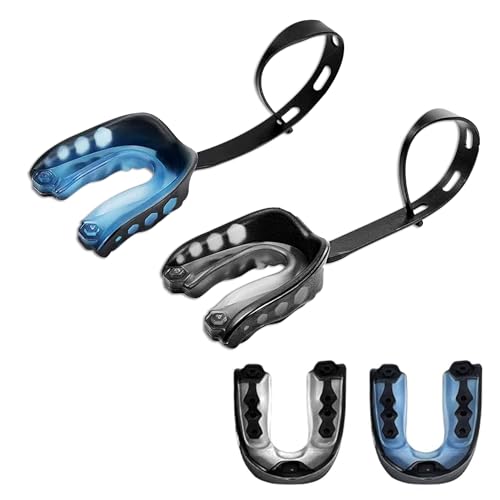 2 Pack Football MouthGuard with Straps and Case,Kid Mouth Guard Youth Football Mouthpiece,Kid Sports Mouth Guard for Boxing, Basketball, MMA, Lacrosse,Hockey,MouthGuard for Kid&Youth - size: Kid
