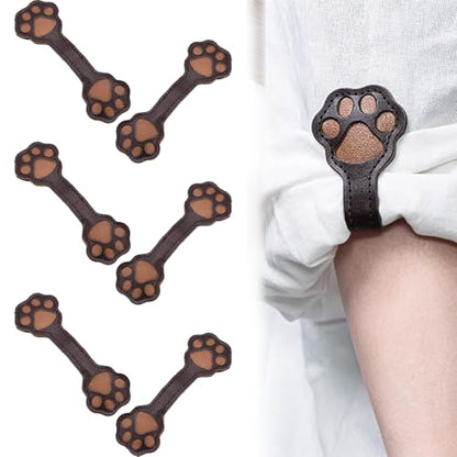 6pcs Magnetic Clothing Clips, Cute Dog Paw Shape Leather Shirt Clips for Women, Strong Hijab Magnets for Scarves Fabric Pants Sleeves