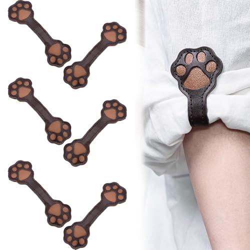 6pcs Magnetic Clothing Clips, Cute Dog Paw Shape Leather Shirt Clips for Women, Strong Hijab Magnets for Scarves Fabric Pants Sleeves