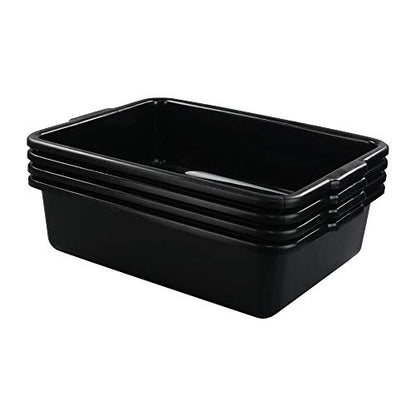 4 Packs Plastic Bus Boxes/Bus Tubs, 13 L Black Commercial Bus Boxes - size: 13 L