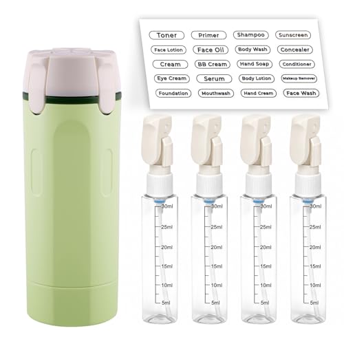 Winb 4 in 1 Travel Dispenser Bottle Set 30ml Leakproof Travel Container - color: Green