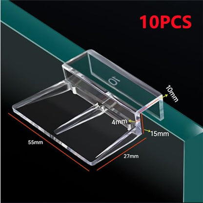 10Pcs Clear Aquarium Glass Cover Support Bracket Holders Glass Cover Clip Support Holder/Fish Tank Brackets Clip Hanger - size: 10MM