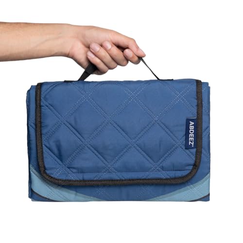ABDEEZ Salah Trek Travel Prayer Mat – Foldable Janamaz for Adults & Kids – Portable Muslim Mat for Namaz, Hajj, Umrah, Outdoor, Camping, Gift Use – Lightweight & Compact (Blue) - color: Blue