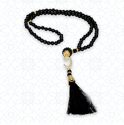 Muslim Prayer Rug Prayer Beads Kufi Hat for Men and Women 100% Breathable Black Skull Beanie Traditional Desing Prayer Mat Eid Ramadan Gifts Islamic Set Salah Mat Taffeta Fabric Soft (Black) - color: Black