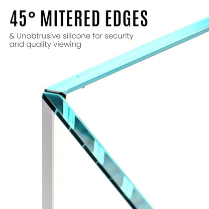 Ultum Nature Systems Ultra Clear Rimless Aquarium - Low Iron Glass Fish Tank with 45° Mitered Edges, 5mm-12mm Thick, Leveling Mat Included (25C, Cube, 4 Gallon) - size: [25C] - 4 Gal - 9.84 x 9.84 x 9.84 in
