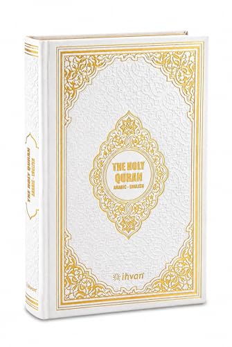 ihvan online Holy Quran – Arabic & English Translation,Thermo Leather Hardcover, Easy-to-Read Script, QR Code Audio Support, Islamic Gift for Ramadan, Eid, Hajj & Umrah, White, 6.7'' X 9.5'' - color: Arabic & English Translation-white 2
