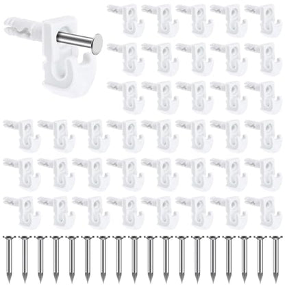 48 Pack Wire Shelf Clips, Plastic Drywall Back Wall Clips for Wire Shelving | White Wall Mounted Wire Shelf Brackets Loop Clips with Screws & Expansion Tubes, Fits Wire Closet Shelving - color: Drywall clips 48 PACK