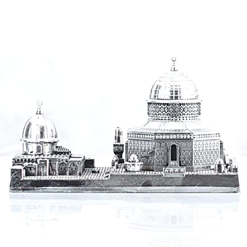 Masjid Al Aqsa Replica | Islamic Figurine for Table Desk Decor | Islamic Living Room Home Decoration | Muslim Gift | Islamic Home Housewarming Gift (Silver) - color: Gold,silver