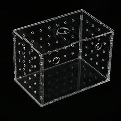 Fish Breeder Box, Aquarium Fish Breeding Box with Suction Cups, High Transparency Acrylic Hatchery Incubator Tank for Baby Fish Shrimp Clownfish Isolation and Rearing (9 * 6 * 7CM) - size: 9*6*7CM