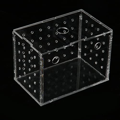 Fish Breeder Box, Aquarium Fish Breeding Box, High Transparency Acrylic Hatchery Incubator Tank with Suction Cups, Isolation Breeding Box for Baby Fishes Shrimp Clownfish, Easy to (9 * 6 * 7CM) - size: 9*6*7CM