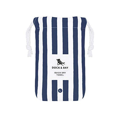 Dock & Bay Beach Towel - Quick Dry, Sand Free - Compact, Lightweight - 100% Recycled - Includes Bag - Cabana - Whitsunday Blue - Extra Large (200x90cm, 78x35) - color: Cabana - Whitsunday Blue, size: Extra Large (200x90cm, 78x35")