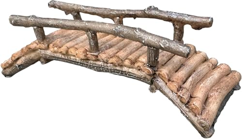 Mini Fairy Garden Bridge, Acrylic, Log Design, 4 Inches Long