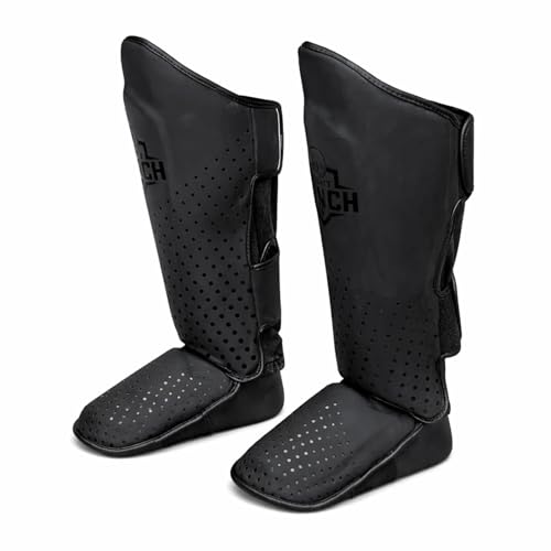 Martial Arts Shin Guards, Leg Protection for MMA, Kickboxing Training Instep Protection, Muay Thai Martial Arts Sparring Training Gear - color: Black, size: Large