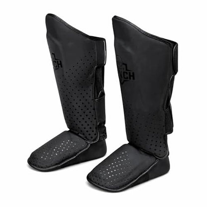 Martial Arts Shin Guards, Leg Protection for MMA, Kickboxing Training Instep Protection, Muay Thai Martial Arts Sparring Training Gear - color: Black, size: Large