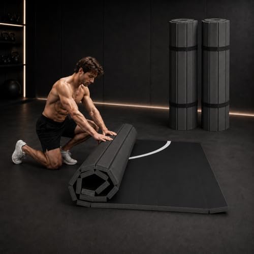 Flexi-Roll Portable Training Mat – 10ft x 5ft Professional Wrestling Flooring for Home Gym & Martial Arts – Quick Setup Padded Mat for MMA, Judo, BJJ and Functional Fitness