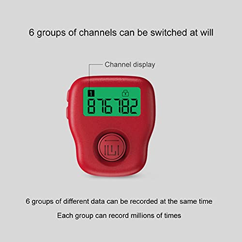 Finger Counter 6 Channels Digital Tasbih Tally Clicker with LED for Prayer Knitting Sports Gift Rechargeable