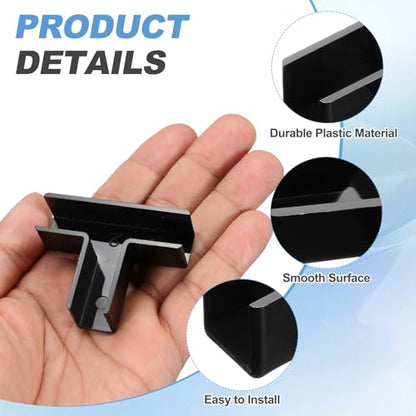 uxcell 12Pcs Plastic Glass Connector, t Shaped Glass to Glass Clamp for 12mm Thick, Fixing Bracket Rimless Clip Holder for Aquarium Fish Tank Display Shelves, (12mm, Black) - size: 12 mm