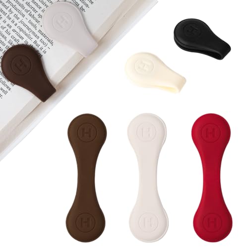 5 Pack Silicone Magnetic Bookmarks for Bookmarks Handmade Page Markers Double-Sided Magnetic Book Marker Clip for Women Students Teachers Book Lovers Reading Supplies (5 Colors (5 Pack)) - color: 5 Colors (5 Pack)