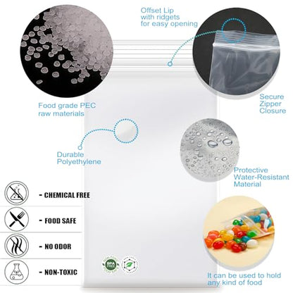 3''x 5'', (Pack of 100) 2 mil Thick Clear Plastic Reclosable Zip Poly Bags with Resealable Lock Seal Zipper for Photo, Jewelry, Bakery, Treats, Travel, Storage, Packaging & Shipping - size: 3" x 5"