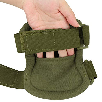 Combat Knee & Elbow Protective Pads Set for Outdoor CS Paintball Game Cycling Safety Skateboarding Gear Skates Knee Protection Guard Pads - color: FG