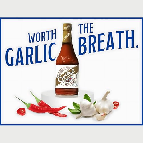 Crystal Hot Sauce Gift Box - Authentic New Orleans Louisiana Sauce Set for Gifts Parties Kitchen Essentials - Creole Apron, 12oz Original and Garlic Hot Sauce, 6oz Extra Hot Sauce, Gluten-Free No MSG