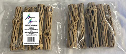 Awesome Aquatic Natural Cholla Choya Wood 5 Pieces 6” for Shrimp Habitat and Food Treat Hermit Crabs Plecos Aquarium Decoration Lowers pH Hideouts and Chew Toys Reptiles Thorn Free Dried Organic - size: 5 pc 6 inch