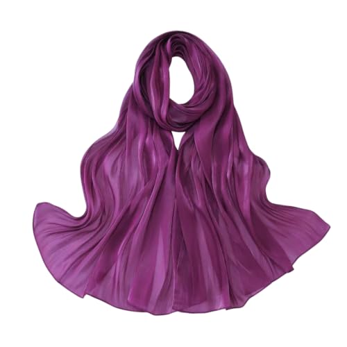 SUNDSGT Hijab Scarf for Women Silk Feeling Hijabs for Women Muslim Lightweight - color: Burgundy Purple